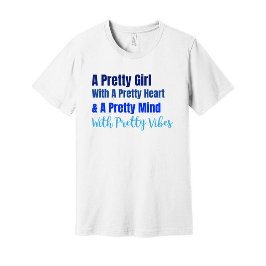 PRETTY GIRL TEE -Blue Ombre FontCaptioned 2 A Tee