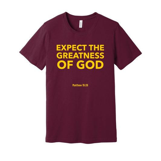 Greatness Shirt- Yellow Letters                Greatness Shirt- Yellow Letters