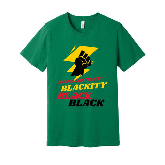 Blackity Black Unisex Jersey Tee- GREEN    Blackity Black Unisex Jersey Tee- GREEN