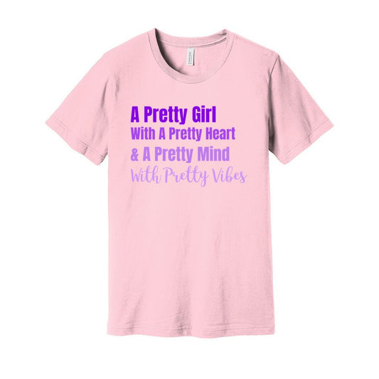 PRETTY GIRL TEE - PURPLE OMBRE FONTCaptioned 2 A Tee