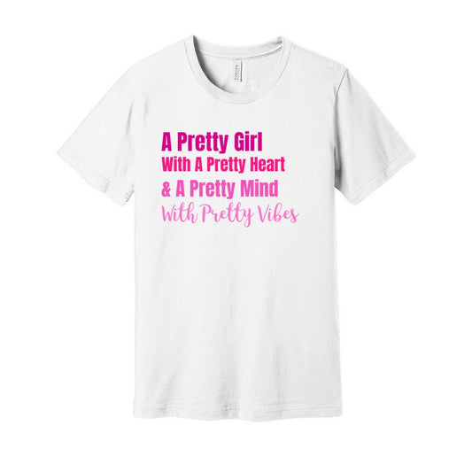PRETTY GIRL TEE - PINK OMBRE FONTCaptioned 2 A Tee